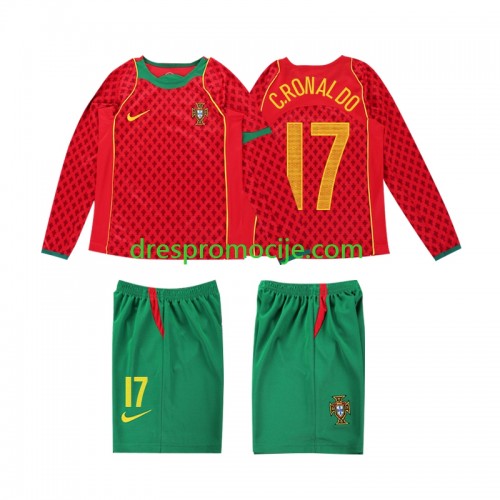 Portugal Cristiano Ronaldo 17 2004 Dres Retro Dječji Domaći Dugim Rukavima Portugal Cristiano Ronaldo 17 2004 Dres Retro Dječji Domaći Dugim Rukavima